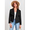 imagePRETTYGARDEN Womens Faux Suede Jackets 2025 Spring Fall Clothes Long Sleeve Open Front Cropped Coat OutwearBlack