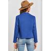 imagePRETTYGARDEN Womens Faux Suede Jackets 2025 Spring Fall Clothes Long Sleeve Open Front Cropped Coat OutwearBlue