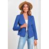 imagePRETTYGARDEN Womens Faux Suede Jackets 2025 Spring Fall Clothes Long Sleeve Open Front Cropped Coat OutwearBlue