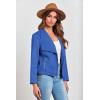 imagePRETTYGARDEN Womens Faux Suede Jackets 2025 Spring Fall Clothes Long Sleeve Open Front Cropped Coat OutwearBlue