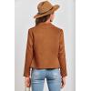imagePRETTYGARDEN Womens Faux Suede Jackets 2025 Spring Fall Clothes Long Sleeve Open Front Cropped Coat OutwearBrown