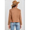 imagePRETTYGARDEN Womens Faux Suede Jackets 2025 Spring Fall Clothes Long Sleeve Open Front Cropped Coat OutwearCamel