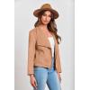 imagePRETTYGARDEN Womens Faux Suede Jackets 2025 Spring Fall Clothes Long Sleeve Open Front Cropped Coat OutwearCamel