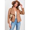 imagePRETTYGARDEN Womens Faux Suede Jackets 2025 Spring Fall Clothes Long Sleeve Open Front Cropped Coat OutwearCamel