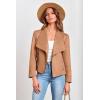 imagePRETTYGARDEN Womens Faux Suede Jackets 2025 Spring Fall Clothes Long Sleeve Open Front Cropped Coat OutwearCamel