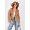imagePRETTYGARDEN Womens Faux Suede Jackets 2025 Spring Fall Clothes Long Sleeve Open Front Cropped Coat OutwearCamel