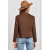 imagePRETTYGARDEN Womens Faux Suede Jackets 2025 Spring Fall Clothes Long Sleeve Open Front Cropped Coat OutwearCoffee