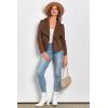 imagePRETTYGARDEN Womens Faux Suede Jackets 2025 Spring Fall Clothes Long Sleeve Open Front Cropped Coat OutwearCoffee