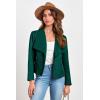 imagePRETTYGARDEN Womens Faux Suede Jackets 2025 Spring Fall Clothes Long Sleeve Open Front Cropped Coat OutwearDark Green