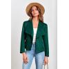 imagePRETTYGARDEN Womens Faux Suede Jackets 2025 Spring Fall Clothes Long Sleeve Open Front Cropped Coat OutwearDark Green