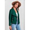 imagePRETTYGARDEN Womens Faux Suede Jackets 2025 Spring Fall Clothes Long Sleeve Open Front Cropped Coat OutwearDark Green