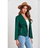 imagePRETTYGARDEN Womens Faux Suede Jackets 2025 Spring Fall Clothes Long Sleeve Open Front Cropped Coat OutwearDark Green