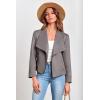imagePRETTYGARDEN Womens Faux Suede Jackets 2025 Spring Fall Clothes Long Sleeve Open Front Cropped Coat OutwearGrey
