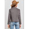 imagePRETTYGARDEN Womens Faux Suede Jackets 2025 Spring Fall Clothes Long Sleeve Open Front Cropped Coat OutwearGrey