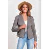imagePRETTYGARDEN Womens Faux Suede Jackets 2025 Spring Fall Clothes Long Sleeve Open Front Cropped Coat OutwearGrey