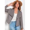 imagePRETTYGARDEN Womens Faux Suede Jackets 2025 Spring Fall Clothes Long Sleeve Open Front Cropped Coat OutwearGrey