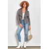 imagePRETTYGARDEN Womens Faux Suede Jackets 2025 Spring Fall Clothes Long Sleeve Open Front Cropped Coat OutwearGrey