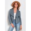 imagePRETTYGARDEN Womens Faux Suede Jackets 2025 Spring Fall Clothes Long Sleeve Open Front Cropped Coat OutwearGrey Blue