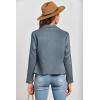 imagePRETTYGARDEN Womens Faux Suede Jackets 2025 Spring Fall Clothes Long Sleeve Open Front Cropped Coat OutwearGrey Blue