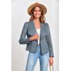 imagePRETTYGARDEN Womens Faux Suede Jackets 2025 Spring Fall Clothes Long Sleeve Open Front Cropped Coat OutwearGrey Blue