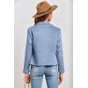 imagePRETTYGARDEN Womens Faux Suede Jackets 2025 Spring Fall Clothes Long Sleeve Open Front Cropped Coat OutwearLight Blue