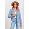 imagePRETTYGARDEN Womens Faux Suede Jackets 2025 Spring Fall Clothes Long Sleeve Open Front Cropped Coat OutwearLight Blue