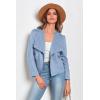 imagePRETTYGARDEN Womens Faux Suede Jackets 2025 Spring Fall Clothes Long Sleeve Open Front Cropped Coat OutwearLight Blue