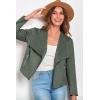 imagePRETTYGARDEN Womens Faux Suede Jackets 2025 Spring Fall Clothes Long Sleeve Open Front Cropped Coat OutwearLight Green