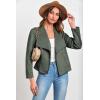 imagePRETTYGARDEN Womens Faux Suede Jackets 2025 Spring Fall Clothes Long Sleeve Open Front Cropped Coat OutwearLight Green
