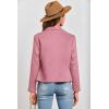 imagePRETTYGARDEN Womens Faux Suede Jackets 2025 Spring Fall Clothes Long Sleeve Open Front Cropped Coat OutwearPink