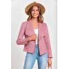 imagePRETTYGARDEN Womens Faux Suede Jackets 2025 Spring Fall Clothes Long Sleeve Open Front Cropped Coat OutwearPink