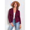 imagePRETTYGARDEN Womens Faux Suede Jackets 2025 Spring Fall Clothes Long Sleeve Open Front Cropped Coat OutwearPurple Red