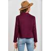 imagePRETTYGARDEN Womens Faux Suede Jackets 2025 Spring Fall Clothes Long Sleeve Open Front Cropped Coat OutwearPurple Red