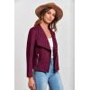 imagePRETTYGARDEN Womens Faux Suede Jackets 2025 Spring Fall Clothes Long Sleeve Open Front Cropped Coat OutwearPurple Red