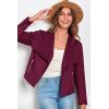 imagePRETTYGARDEN Womens Faux Suede Jackets 2025 Spring Fall Clothes Long Sleeve Open Front Cropped Coat OutwearPurple Red