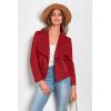 imagePRETTYGARDEN Womens Faux Suede Jackets 2025 Spring Fall Clothes Long Sleeve Open Front Cropped Coat OutwearRed