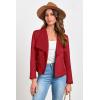 imagePRETTYGARDEN Womens Faux Suede Jackets 2025 Spring Fall Clothes Long Sleeve Open Front Cropped Coat OutwearRed