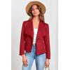 imagePRETTYGARDEN Womens Faux Suede Jackets 2025 Spring Fall Clothes Long Sleeve Open Front Cropped Coat OutwearRed