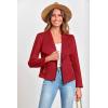imagePRETTYGARDEN Womens Faux Suede Jackets 2025 Spring Fall Clothes Long Sleeve Open Front Cropped Coat OutwearRed
