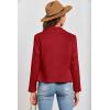 imagePRETTYGARDEN Womens Faux Suede Jackets 2025 Spring Fall Clothes Long Sleeve Open Front Cropped Coat OutwearRed