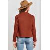 imagePRETTYGARDEN Womens Faux Suede Jackets 2025 Spring Fall Clothes Long Sleeve Open Front Cropped Coat OutwearRust Red