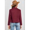 imagePRETTYGARDEN Womens Faux Suede Jackets 2025 Spring Fall Clothes Long Sleeve Open Front Cropped Coat OutwearWine Red