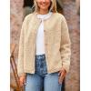 imagePRETTYGARDEN Womens Faux Fur Shearling Coat Fuzzy Fleece Button Up Trendy Fall Winter Cropped Jackets OuterwearBeige