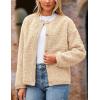 imagePRETTYGARDEN Womens Faux Fur Shearling Coat Fuzzy Fleece Button Up Trendy Fall Winter Cropped Jackets OuterwearBeige