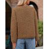 imagePRETTYGARDEN Womens Faux Fur Shearling Coat Fuzzy Fleece Button Up Trendy Fall Winter Cropped Jackets OuterwearBrown