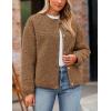 imagePRETTYGARDEN Womens Faux Fur Shearling Coat Fuzzy Fleece Button Up Trendy Fall Winter Cropped Jackets OuterwearBrown