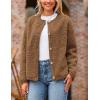 imagePRETTYGARDEN Womens Faux Fur Shearling Coat Fuzzy Fleece Button Up Trendy Fall Winter Cropped Jackets OuterwearBrown