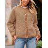 imagePRETTYGARDEN Womens Faux Fur Shearling Coat Fuzzy Fleece Button Up Trendy Fall Winter Cropped Jackets OuterwearCamel