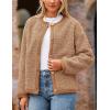 imagePRETTYGARDEN Womens Faux Fur Shearling Coat Fuzzy Fleece Button Up Trendy Fall Winter Cropped Jackets OuterwearCamel