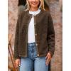 imagePRETTYGARDEN Womens Faux Fur Shearling Coat Fuzzy Fleece Button Up Trendy Fall Winter Cropped Jackets OuterwearCoffee